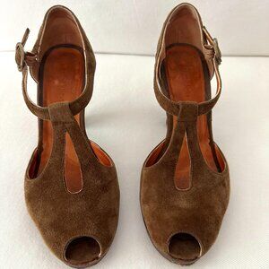 Coclico Brown Suede Peep Toe  Size EU36